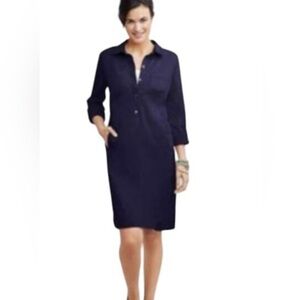 J.Jill Live-In Chino Shirt Dress in Navy – Size 6